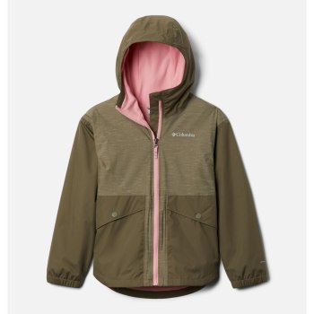 Dívčí Bundy Columbia Rainy Trails Fleece Lined Šedé Zelene XKRZCO290